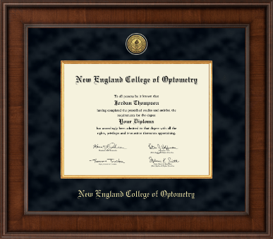 New England College of Optometry diploma frame - Presidential Gold Engraved Diploma Frame in Madison