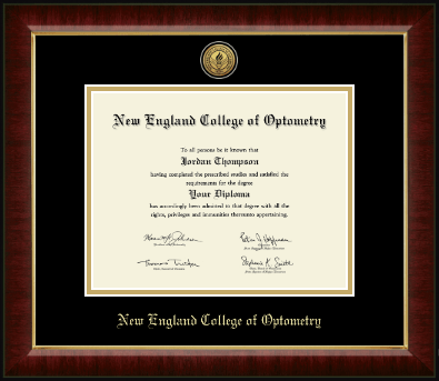 New England College of Optometry diploma frame - Gold Engraved Medallion Diploma Frame in Murano