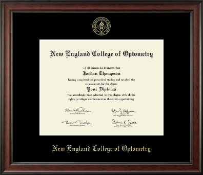 New England College of Optometry diploma frame - Gold Embossed Diploma Frame in Studio