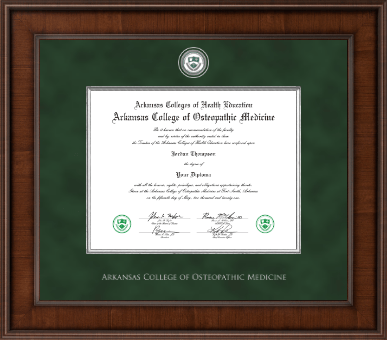 Arkansas Colleges of Health Education diploma frame - Osteopathic Medicine- Presidential Diploma Frame in Madison