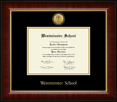 Westminster School diploma frame - Gold Engraved Medallion Diploma Frame in Murano