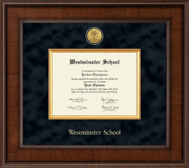 Westminster School diploma frame - Presidential Gold Engraved Diploma Frame in Madison