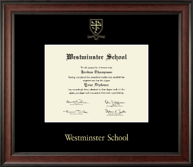 Westminster School diploma frame - Gold Embossed Diploma Frame in Studio