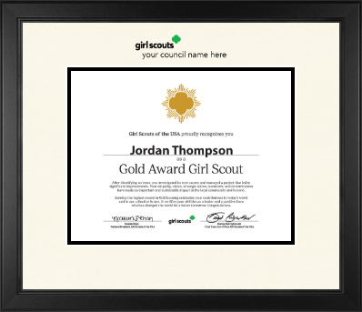 Girl Scouts of the USA certificate frame - Certificate Frame in Arena