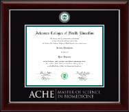 Arkansas Colleges of Health Education diploma frame - Biomedicine- Masterpiece Medallion Diploma Frame in Gallery Silver