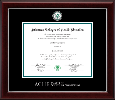 Arkansas Colleges of Health Education diploma frame - Biomedicine- Masterpiece Diploma Frame in Gallery Silver