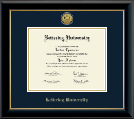 Kettering University diploma frame - Gold Engraved Medallion Diploma Frame in Onyx Gold