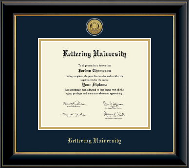 Kettering University diploma frame - Gold Engraved Medallion Diploma Frame in Onyx Gold