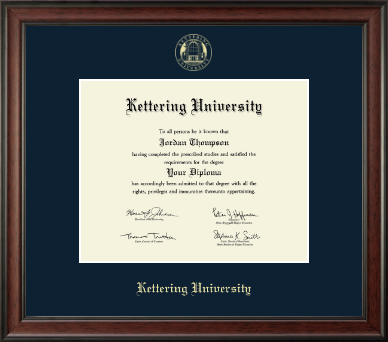 Kettering University diploma frame - Gold Embossed Diploma Frame in Studio