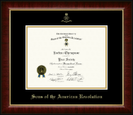 Sons of the American Revolution certificate frame - Gold Embossed Certificate Frame in Murano