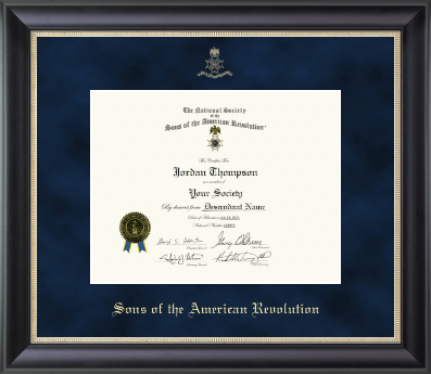Sons of the American Revolution certificate frame - Gold Embossed Certificate Frame in Noir