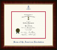 Sons of the American Revolution certificate frame - Navy Embossed Certificate Frame in Murano