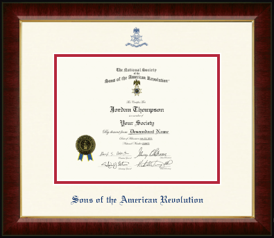 Sons of the American Revolution certificate frame - Navy Embossed Certificate Frame in Murano