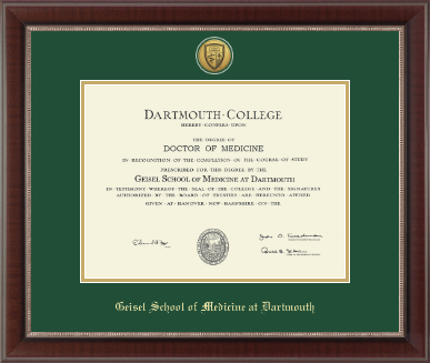 Dartmouth College diploma frame - Gold Engraved Medallion Diploma Frame in Chateau
