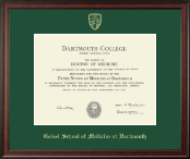 Dartmouth College diploma frame - Gold Embossed Diploma Frame in Studio