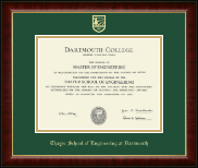 Dartmouth College diploma frame - Gold Embossed Diploma Frame in Murano
