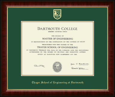 Dartmouth College diploma frame - Gold Embossed Diploma Frame in Murano