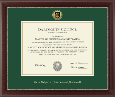 Dartmouth College diploma frame - Gold Engraved Medallion Diploma Frame in Chateau