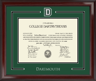 Dartmouth College diploma frame - Spirit Medallion Diploma Frame in Encore