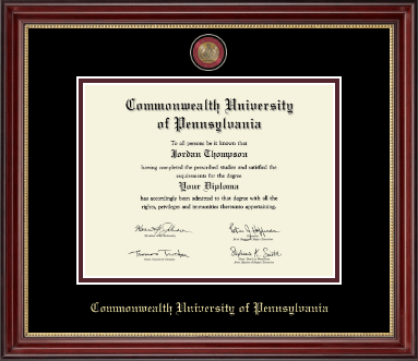 Bloomsburg University diploma frame - Masterpiece Medallion Diploma Frame in Kensington Gold