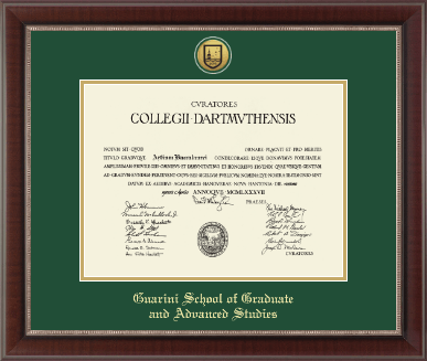 Dartmouth College diploma frame - Gold Engraved Medallion Diploma Frame in Chateau