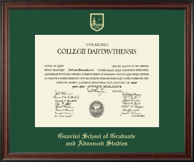 Dartmouth College diploma frame - Gold Embossed Diploma Frame in Studio