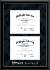 Washington University in St. Louis diploma frame - Double Diploma Frame in Onyx Silver