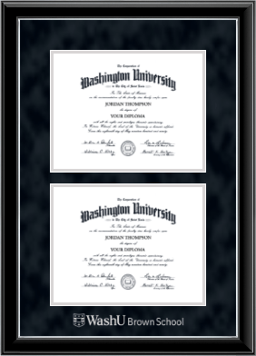 Washington University in St. Louis diploma frame - Double Diploma Frame in Onyx Silver