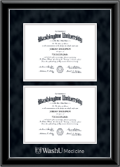 Washington University in St. Louis diploma frame - Double Diploma Frame in Onyx Silver