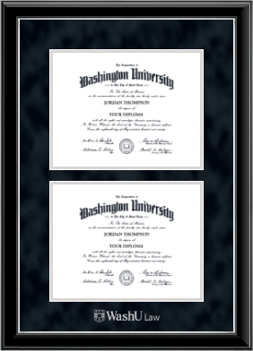 Washington University in St. Louis diploma frame - Double Diploma Frame in Onyx Silver