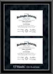 Washington University in St. Louis diploma frame - Double Diploma Frame in Onyx Silver