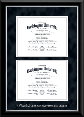 Washington University in St. Louis diploma frame - Double Diploma Frame in Onyx Silver