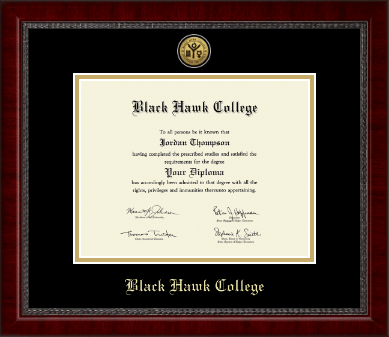 Black Hawk College diploma frame - Gold Engraved Medallion Diploma Frame in Sutton