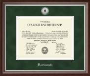 Dartmouth College diploma frame - Silver Engraved Medallion Diploma Frame in Devonshire