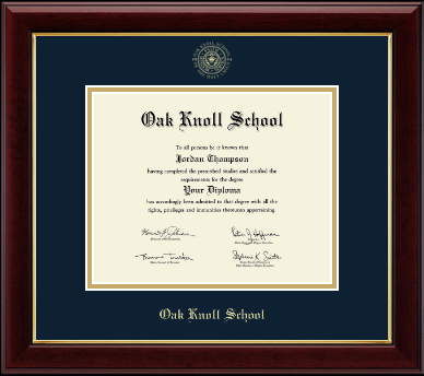Oak Knoll School diploma frame - Gold Embossed Diploma Frame in Gallery