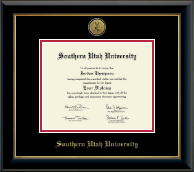 Southern Utah University diploma frame - Gold Engraved Medallion Diploma Frame in Onyx Gold