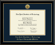 New York Institute of Technology diploma frame - Gold Engraved Medallion Diploma Frame in Onyx Gold