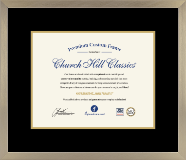 Speciality Frames diploma frame - Custom Certificate Frame in Light Champagne