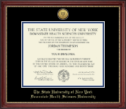 The SUNY Downstate Health Sciences University diploma frame - Gold Engraved Medallion Diploma Frame in Kensington Gold