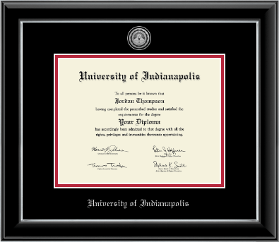 University of Indianapolis diploma frame - Silver Engraved Medallion Diploma Frame in Onyx Silver
