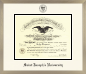 Saint Joseph's University in Pennsylvania diploma frame - Icon in Light Champagne