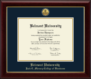 Belmont University diploma frame - Gold Engraved Medallion Diploma Frame in Gallery