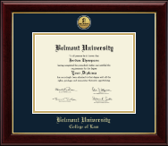 Belmont University diploma frame - Gold Engraved Medallion Diploma Frame in Gallery