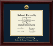 Belmont University diploma frame - Gold Engraved Medallion Diploma Frame in Gallery