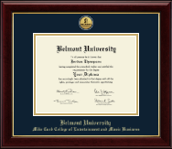 Belmont University diploma frame - Gold Engraved Medallion Diploma Frame in Gallery