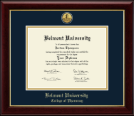 Belmont University diploma frame - Gold Engraved Medallion Diploma Frame in Gallery
