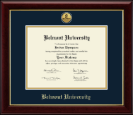 Belmont University diploma frame - Gold Engraved Medallion Diploma Frame in Gallery