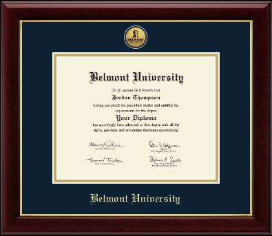 Belmont University diploma frame - Gold Engraved Medallion Diploma Frame in Gallery