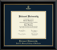 Belmont University diploma frame - Gold Embossed Diploma Frame in Onyx Gold