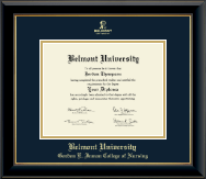 Belmont University diploma frame - Gold Embossed Diploma Frame in Onyx Gold
